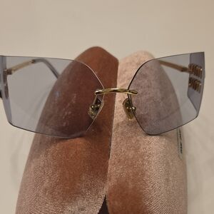 MIU MIU Gold and Gray Sunglasses